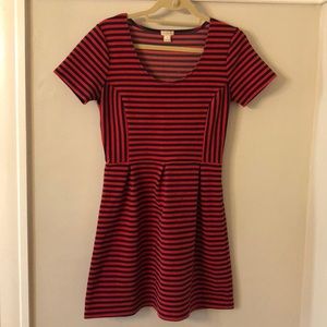 J.Crew Factory Navy and Red Short Sleeve Dress 6